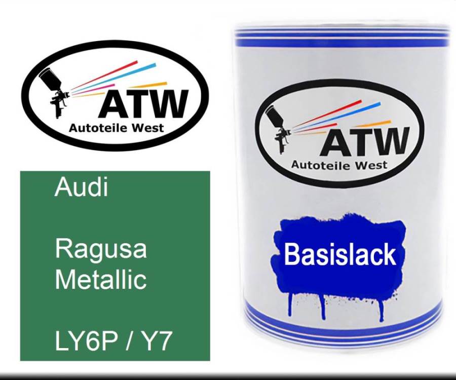 Audi, Ragusa Metallic, LY6P / Y7: 500ml Lackdose, von ATW Autoteile West.